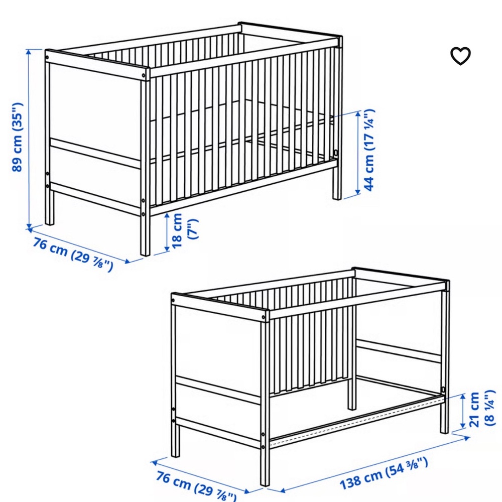 Dark Brown Convertible Baby Crib